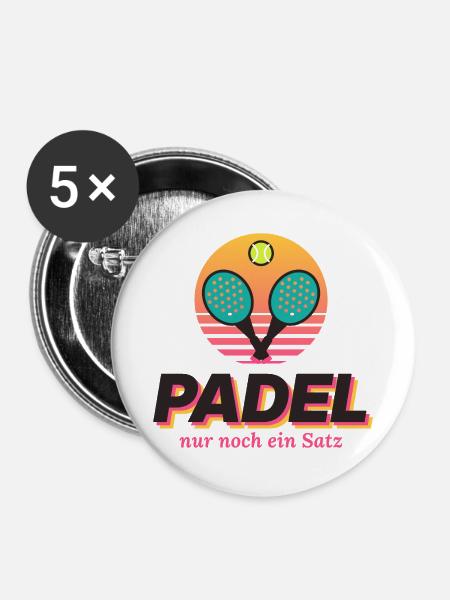 Padel Sunset Retro - Buttons mittel 32 mm (5er Pack) - Weiß