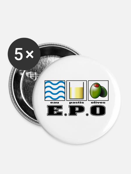 epo - Buttons mittel 32 mm (5er Pack) - Weiß