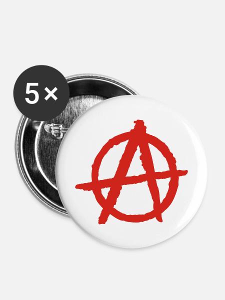 anarchy - Buttons mittel 32 mm (5er Pack) - Weiß