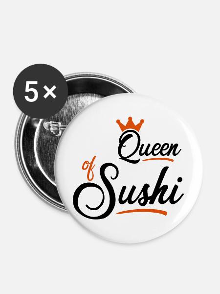 Sushi - Buttons mittel 32 mm (5er Pack) - Weiß