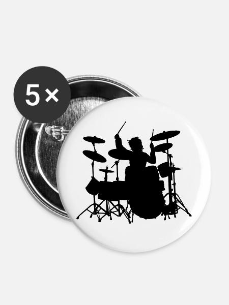 Power Drumming - Buttons mittel 32 mm (5er Pack) - Weiß