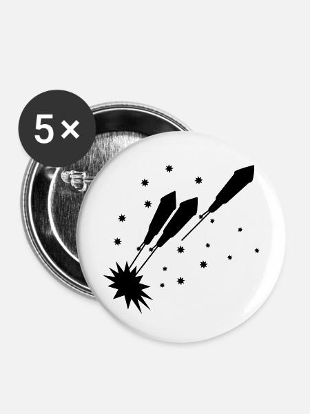 Raketen rockets new year - Buttons mittel 32 mm (5er Pack) - Weiß