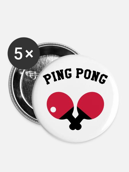 Ping Pong - Buttons mittel 32 mm (5er Pack) - Weiß