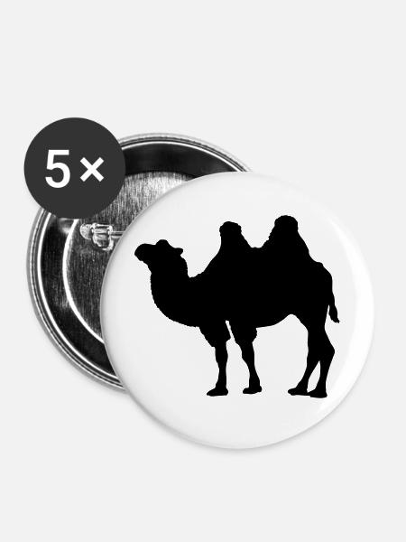 Kamel - Buttons mittel 32 mm (5er Pack) - Weiß