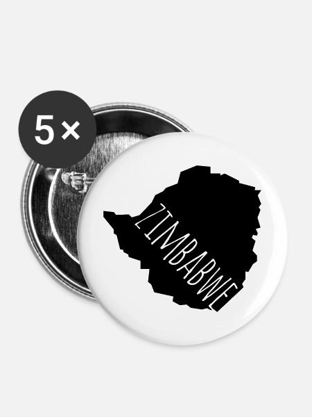 Zimbabwe - Buttons mittel 32 mm (5er Pack) - Weiß