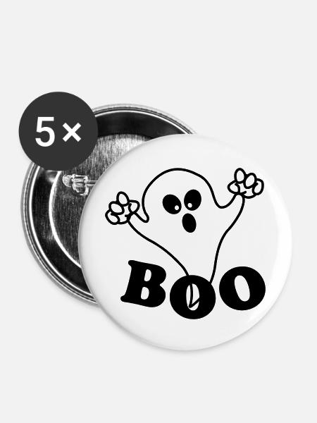 Spuk Boo - Buttons mittel 32 mm (5er Pack) - Weiß