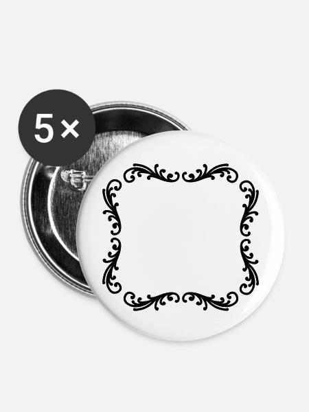 Dekorativer Rahmen Fotorahmen - Buttons mittel 32 mm (5er Pack) - Weiß