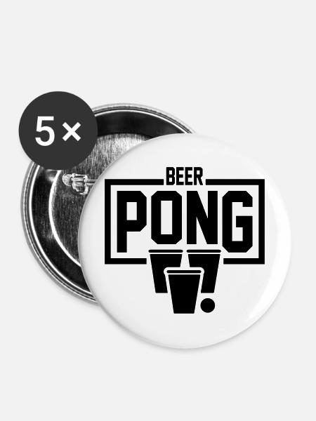 Beer Pong Frame - Buttons mittel 32 mm (5er Pack) - Weiß