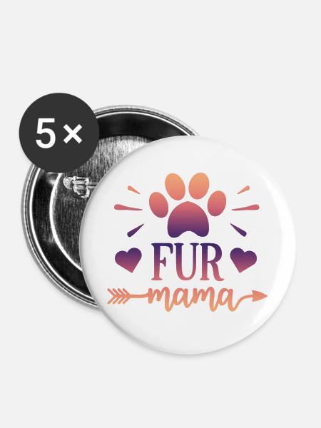 Pelz Mama - Buttons mittel 32 mm (5er Pack) - Weiß