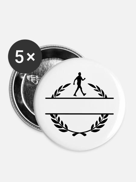 Wanderer im Lorbeerkranz - Buttons mittel 32 mm (5er Pack) - Weiß