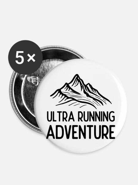 Ultra Running Advrenture - Buttons mittel 32 mm (5er Pack) - Weiß