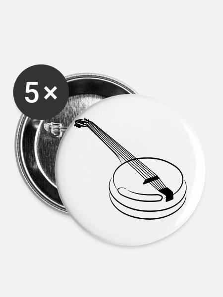 Banjo - Buttons mittel 32 mm (5er Pack) - Weiß