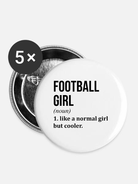 Fußball Fußball Fußball - Buttons mittel 32 mm (5er Pack) - Weiß