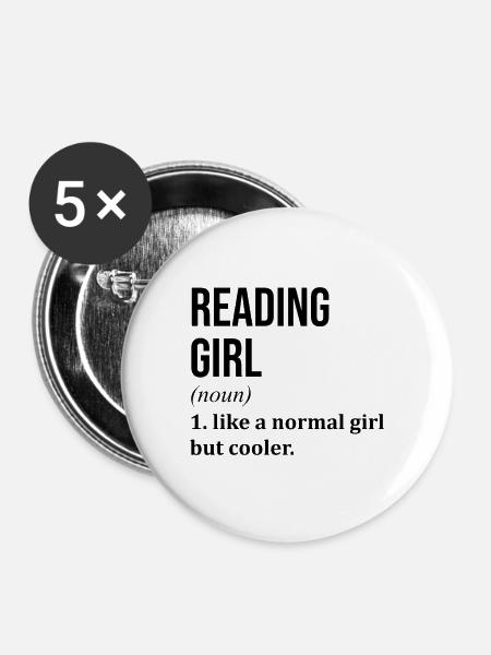 Lesen Lesen Lesen - Buttons mittel 32 mm (5er Pack) - Weiß