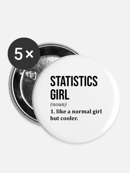 Statistik Statistik Statistik - Buttons mittel 32 mm (5er Pack) - Weiß