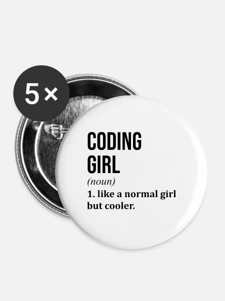 Codierung Codierung Codierung - Buttons mittel 32 mm (5er Pack) - Weiß