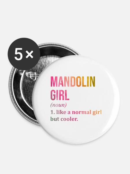 Mandolin Mandolin Mandolin - Buttons mittel 32 mm (5er Pack) - Weiß