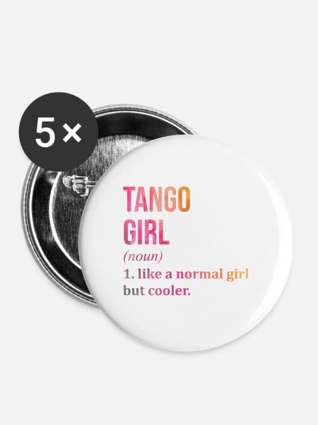 Tango Tango Tango - Buttons mittel 32 mm (5er Pack) - Weiß