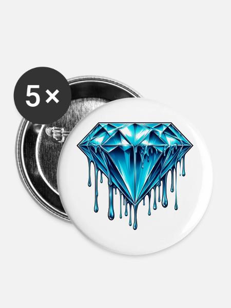 Diamant - Buttons mittel 32 mm (5er Pack) - Weiß