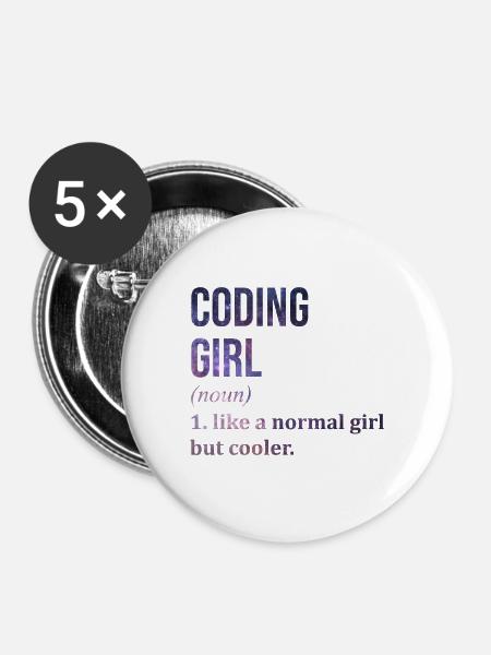 Codierung Codierung Codierung - Buttons mittel 32 mm (5er Pack) - Weiß