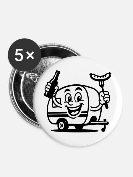 Its Camping Time - Buttons mittel 32 mm (5er Pack) - Weiß
