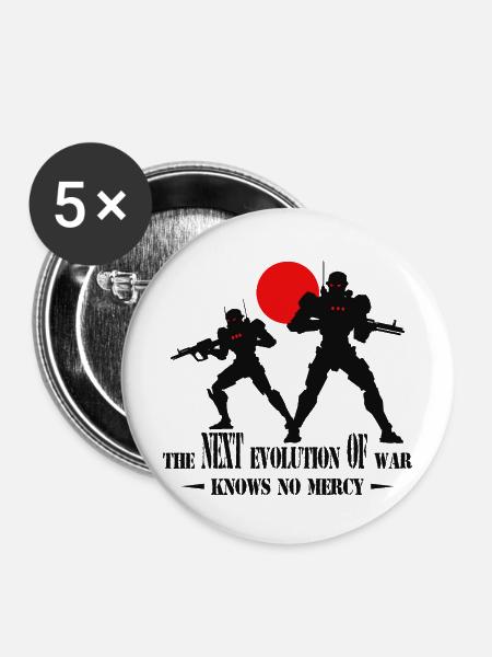 Ai Kampfroboter - Buttons mittel 32 mm (5er Pack) - Weiß
