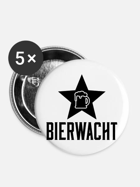 Bierkrug Linienkunst - Buttons mittel 32 mm (5er Pack) - Weiß