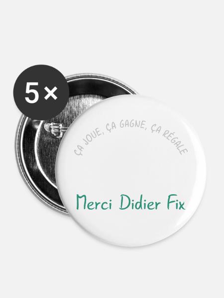 Ca_joue_ca_gagne_ca_regale - Buttons mittel 32 mm (5er Pack) - Weiß
