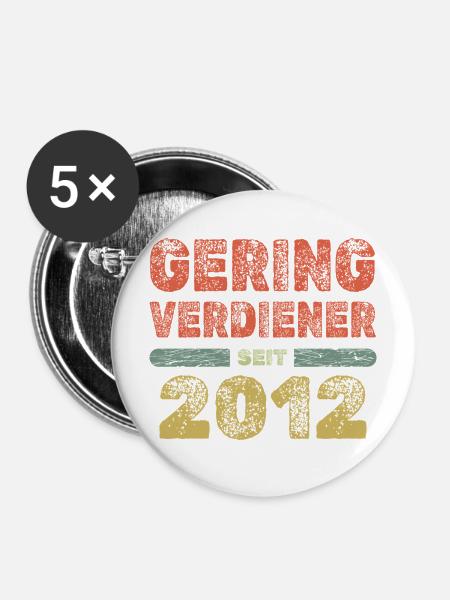 2012 - Buttons mittel 32 mm (5er Pack) - Weiß