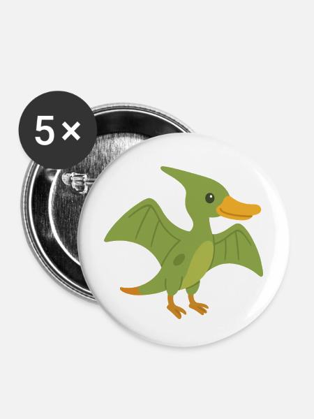 Süße Pterodactyl Ente - Buttons mittel 32 mm (5er Pack) - Weiß