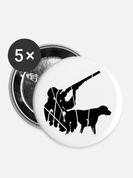 Jäger - Buttons mittel 32 mm (5er Pack) - Weiß