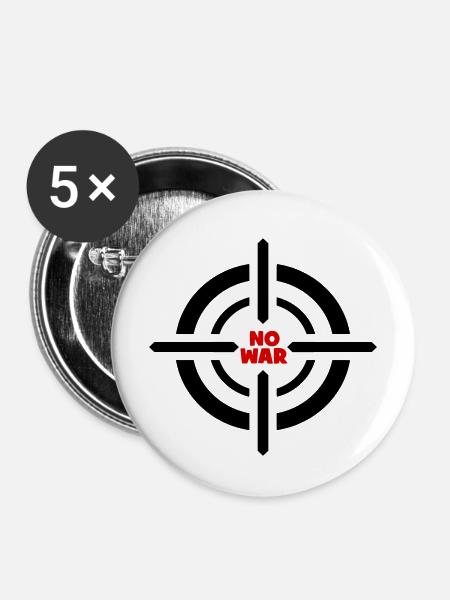 Kein Kriegsemblem - Buttons mittel 32 mm (5er Pack) - Weiß