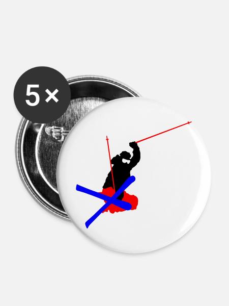 Freestyle ski - Buttons mittel 32 mm (5er Pack) - Weiß