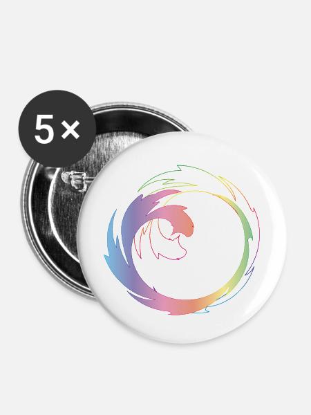 Kreativer Farbkreis als dynamischer Designrahmen - Buttons mittel 32 mm (5er Pack) - Weiß