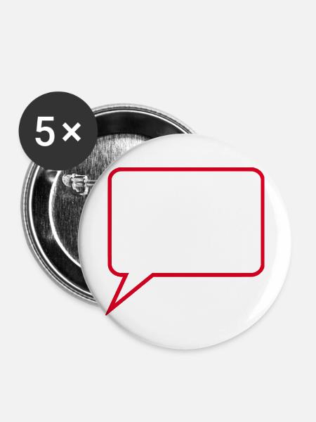 Sprechblase_Comic_rot2 - Buttons mittel 32 mm (5er Pack) - Weiß