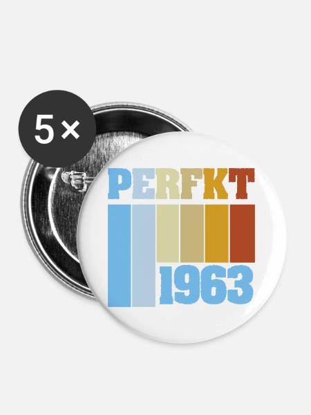 Einzigartig 1963 - Buttons mittel 32 mm (5er Pack) - Weiß