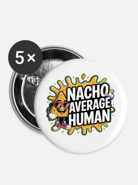 Nacho - Buttons mittel 32 mm (5er Pack) - Weiß