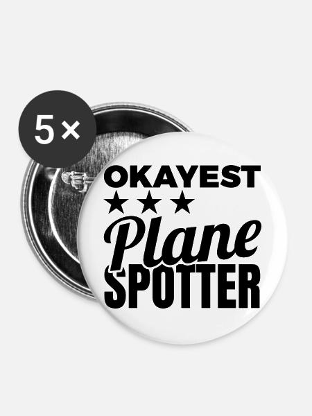 Okayest Plane Spotter - Buttons mittel 32 mm (5er Pack) - Weiß