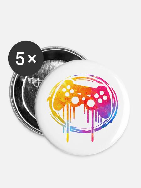 Gaming player - Buttons mittel 32 mm (5er Pack) - Weiß
