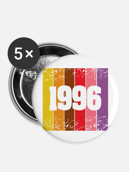 1996 - Buttons mittel 32 mm (5er Pack) - Weiß
