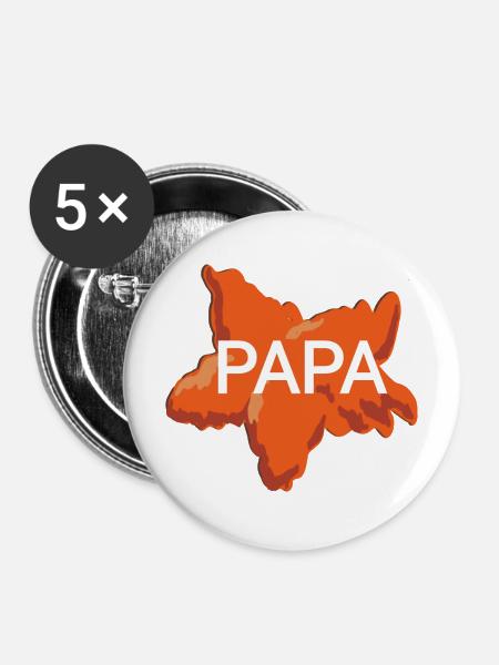 papa - Buttons mittel 32 mm (5er Pack) - Weiß