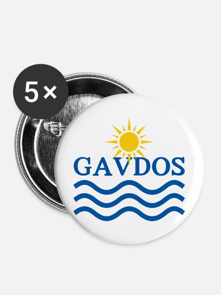Gavdos Sonnenwellen-Logo - Buttons mittel 32 mm (5er Pack) - Weiß