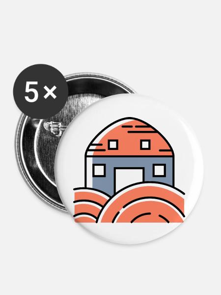 Farm Ernte icon - Buttons mittel 32 mm (5er Pack) - Weiß