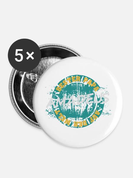Vater Amadeus - Buttons mittel 32 mm (5er Pack) - Weiß