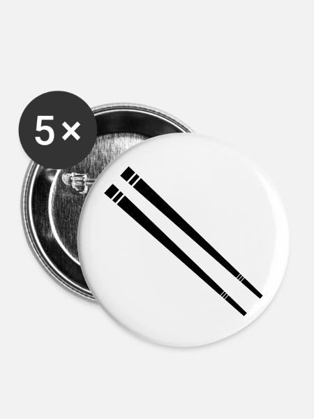 Essstäbchen - Buttons mittel 32 mm (5er Pack) - Weiß