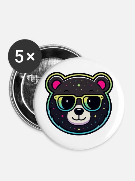 Astral Bear Sonnenbrille - Buttons mittel 32 mm (5er Pack) - Weiß