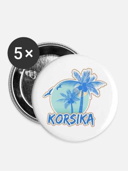 Strand Korsika - Buttons mittel 32 mm (5er Pack) - Weiß