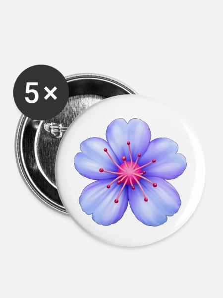 blomma_merch - Buttons mittel 32 mm (5er Pack) - Weiß
