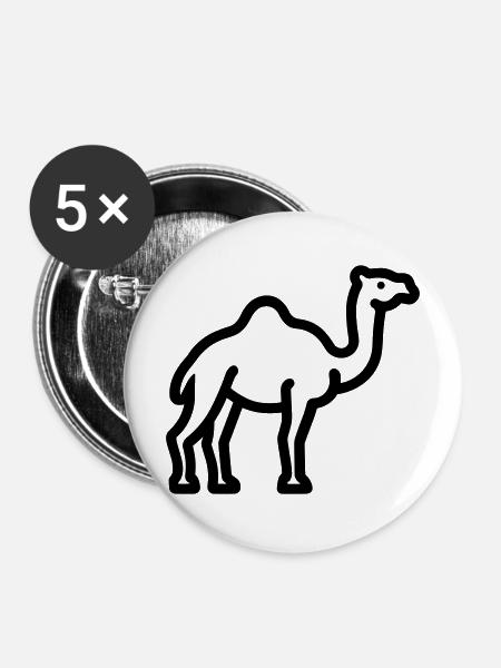 Kamel - Buttons mittel 32 mm (5er Pack) - Weiß