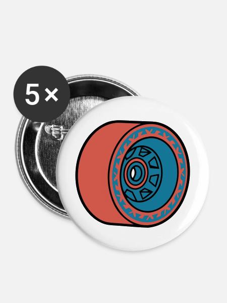 Skateboard Rolle Longboard - Buttons mittel 32 mm (5er Pack) - Weiß
